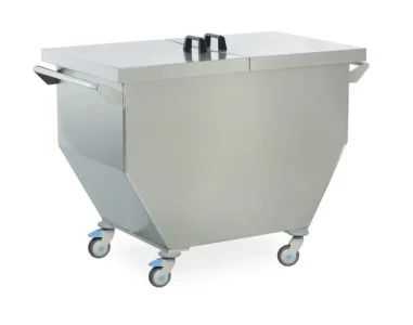 عربة جمع النفايات من الستانلس ستيل