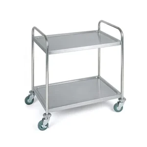 عربة مواد طبية صغيرة مع رفّين ثابتين