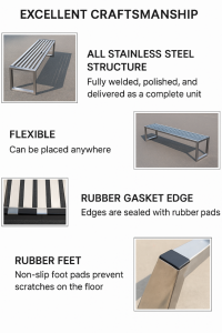 مقعد ستانلس ستيل متعدد الاستخدامات – مرن، ومتين