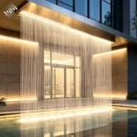 ستارة مائية مطرية ستانلس 304 بإضاءة LED — 5 مقاسات للمداخل والفنادق والفلل