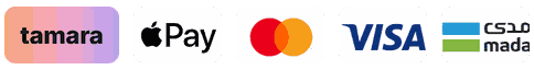 وسائل الدفع: تمارا، Apple Pay، ماستركارد، فيزا، مدى